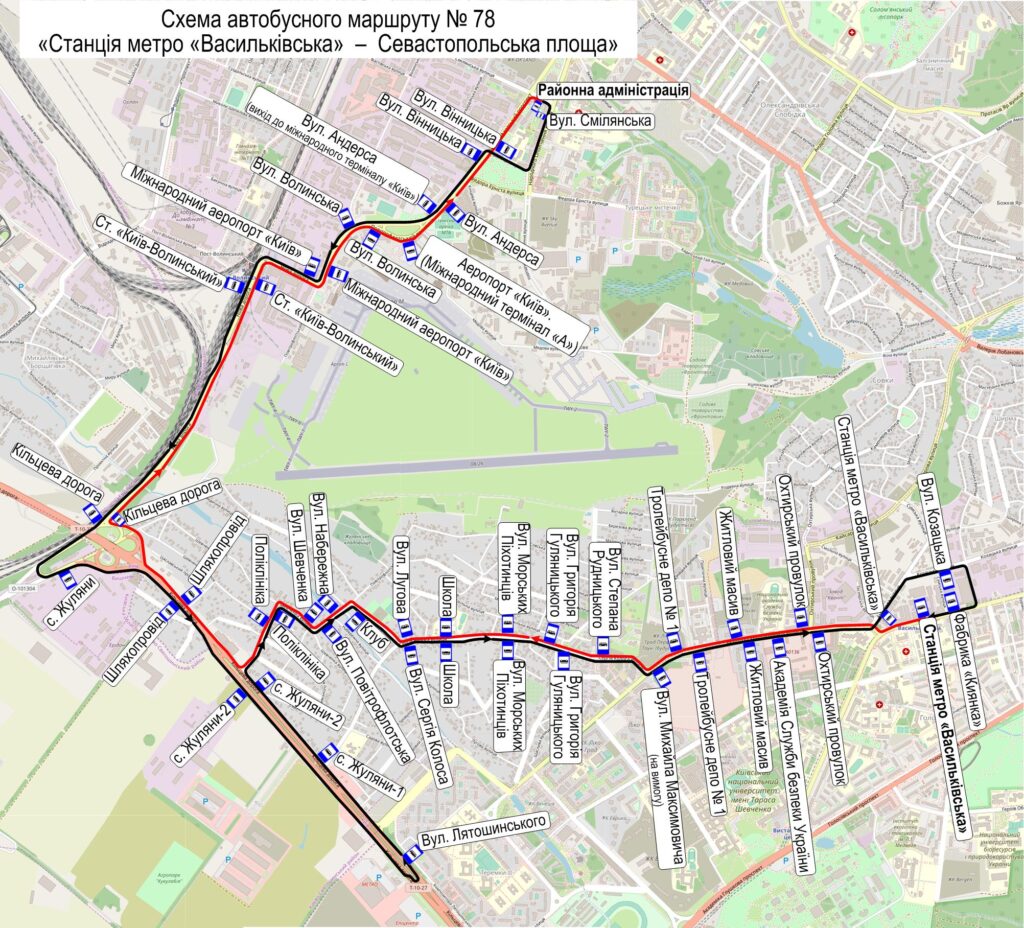Автобус №78 в Києві: маршрут, розклад онлайн