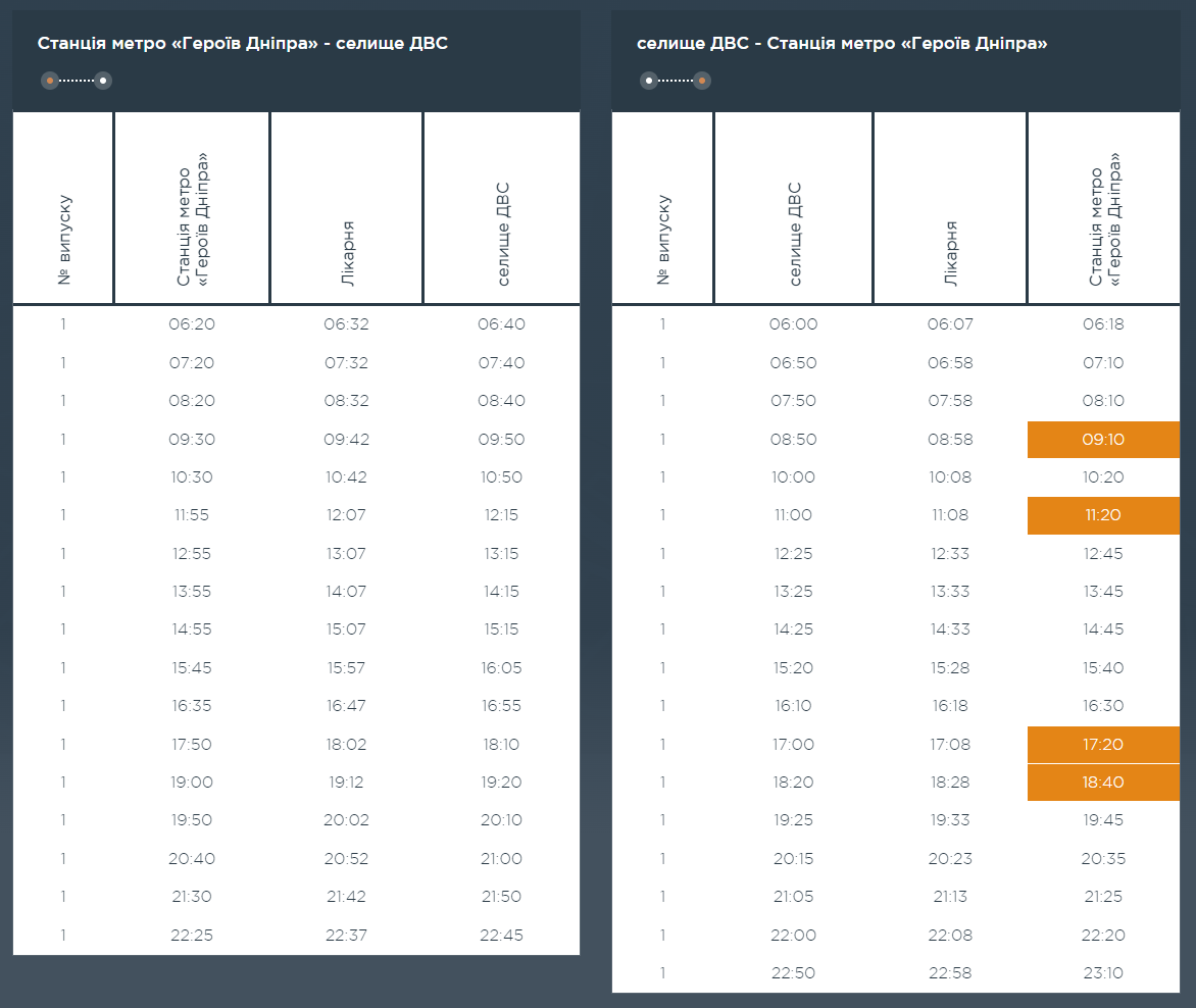 Графік та розклад маршруту 41 в вихідні дні